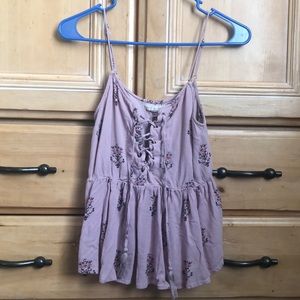 L.A Hearts pink tie up floral tank